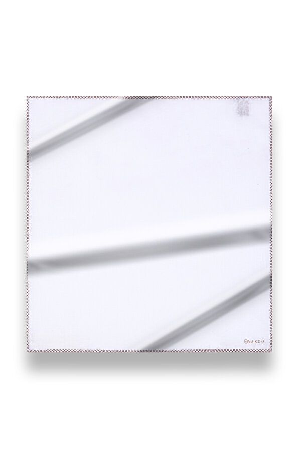 BINDING DETAILED PURPLE WHITE HANDKERCHI