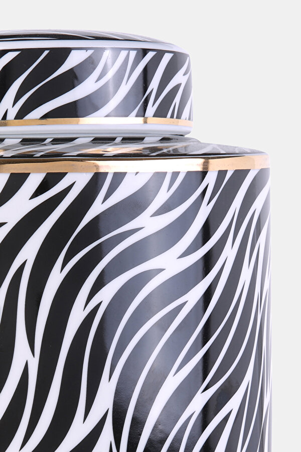 ZEBRA DESENLİ PORSELEN KAPAKLI VAZO 2