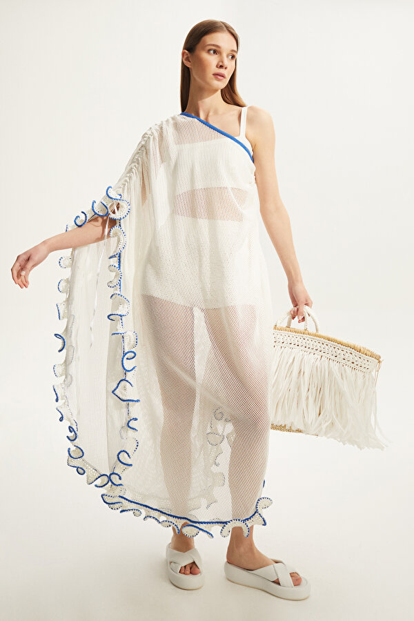 BEYAZ FIRFIRLI KAFTAN