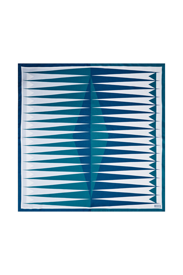 GEOMETRİK DESENLİ İPEK EŞARP