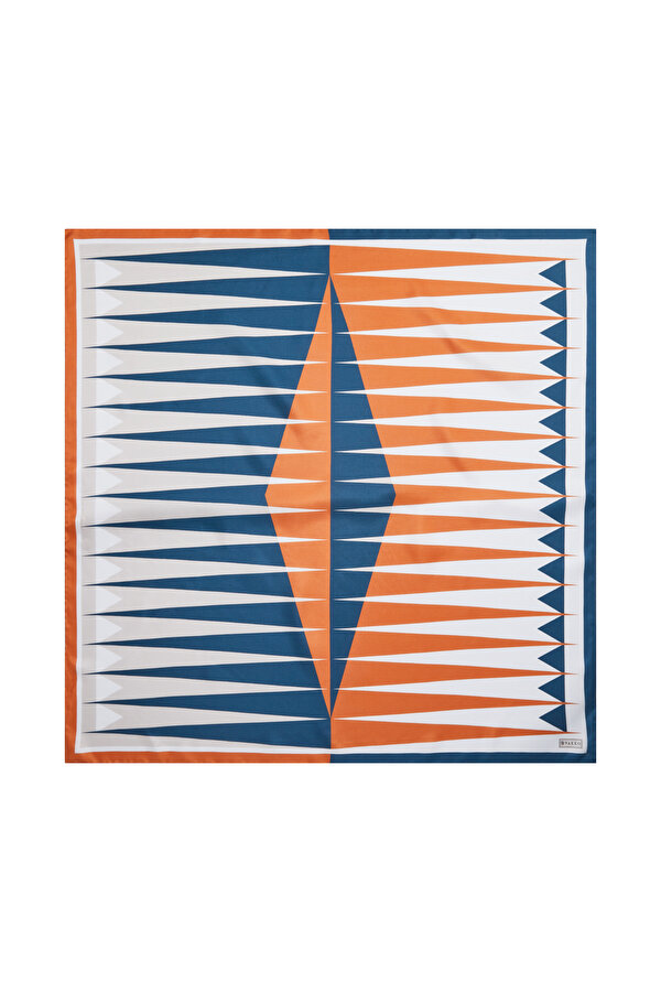 GEOMETRİK DESENLİ İPEK EŞARP