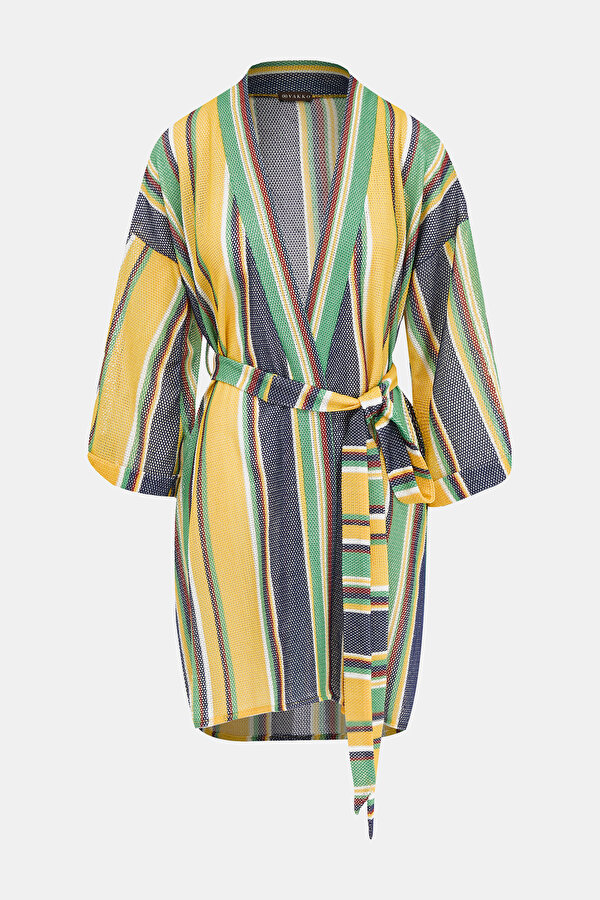 ÇOK RENKLİ ÇİZGİLİ KAFTAN