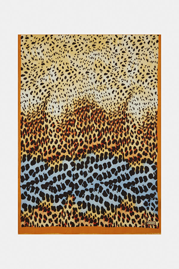LEOPAR DESENLİ YÜN ŞAL