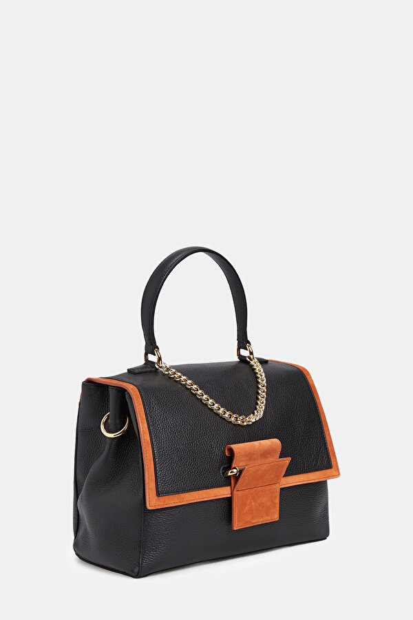 SİYAH KAPAKLI DERİ ÇANTA 2