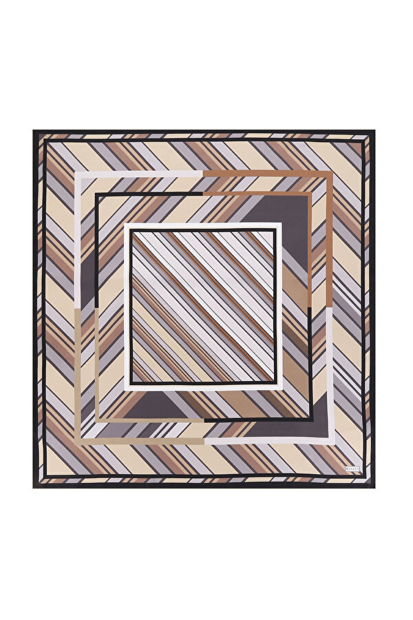 GEOMETRİK DESENLİ İPEK EŞARP