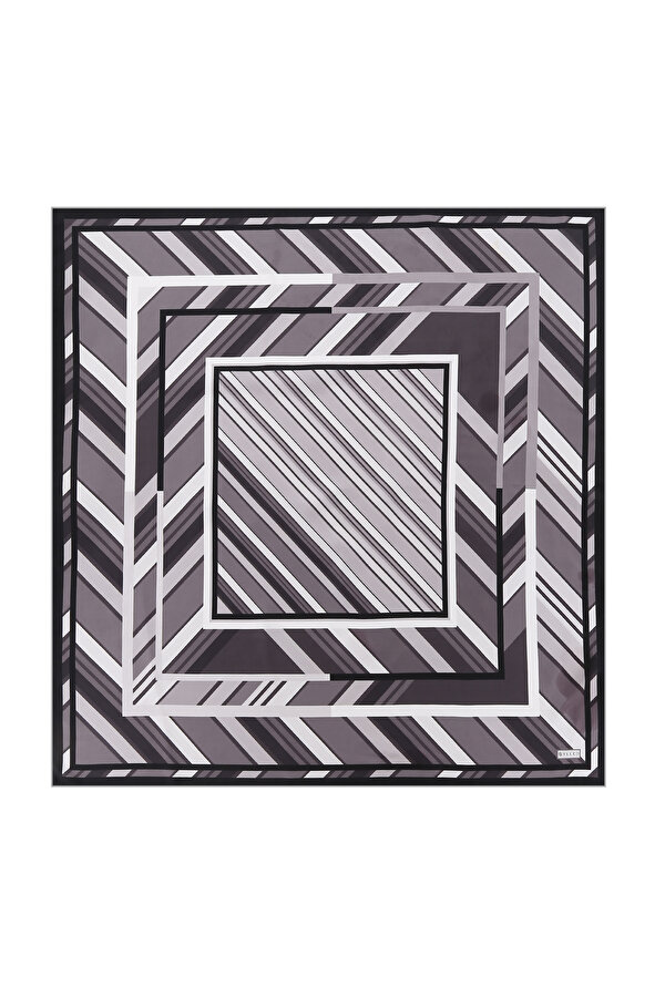 GEOMETRİK DESENLİ İPEK EŞARP