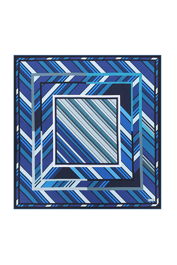 GEOMETRİK DESENLİ İPEK EŞARP