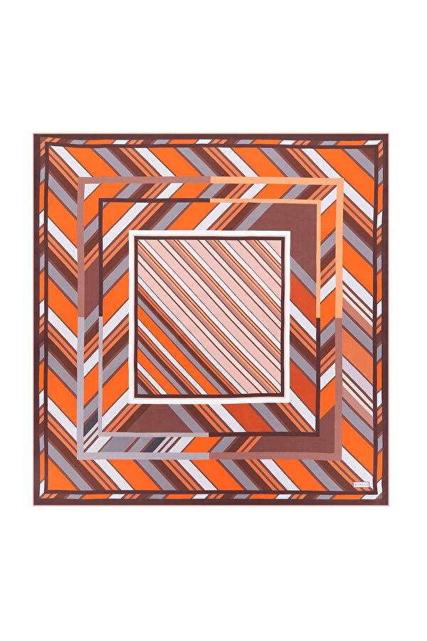 GEOMETRİK DESENLİ İPEK EŞARP