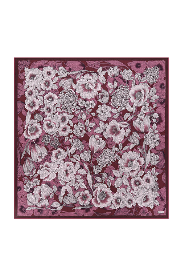 ÇİÇEK DESENLİ İPEK EŞARP