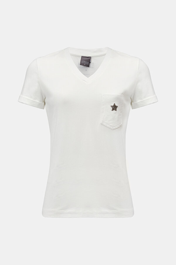 BEYAZ V YAKA T-SHIRT 2