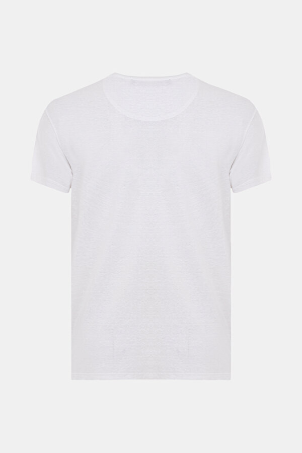 WHITE BASIC / ROUND NECKLINE SHORT SLEEVE TSHIRT 2