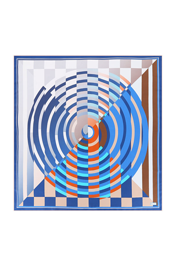 GEOMETRİK DESENLİ İPEK EŞARP