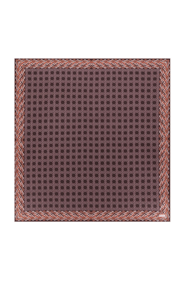 MONOGRAM DESENLİ İPEK EŞARP