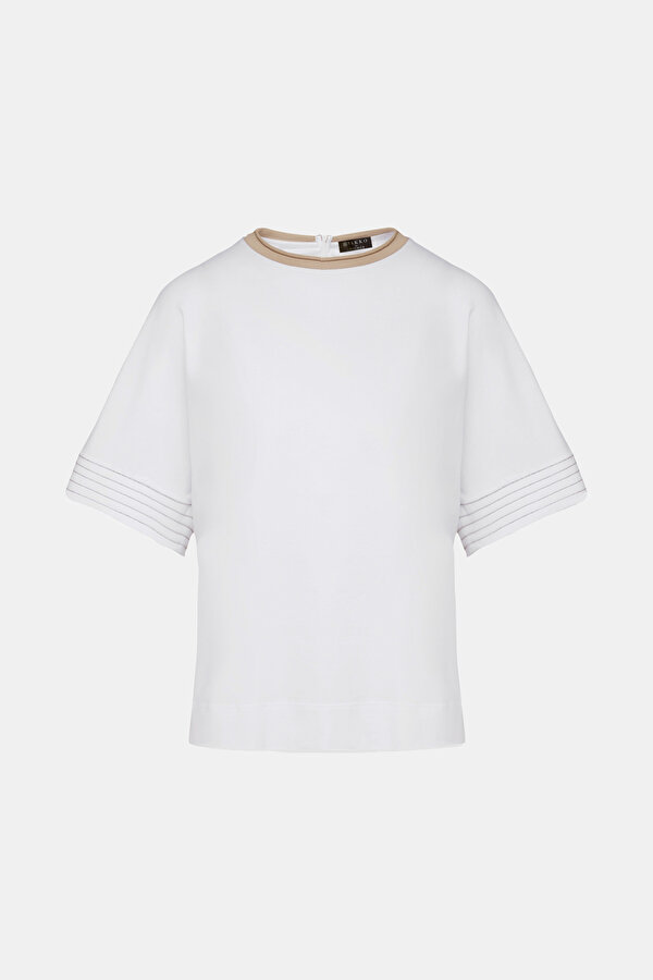 BEYAZ ZİNCİR DETAYLI T-SHIRT 2