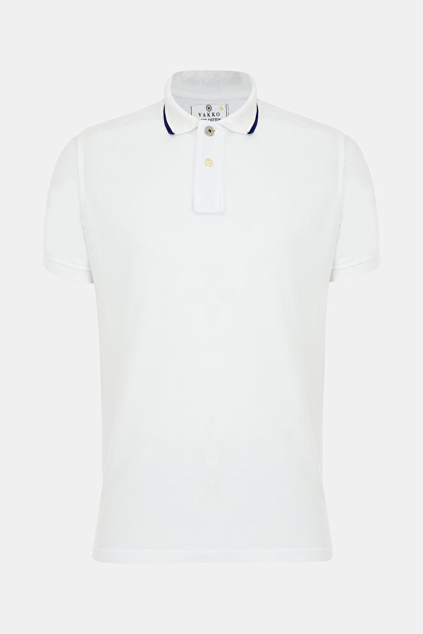 WHITE POLO NECK SHORT SLEEVE TSHIRT