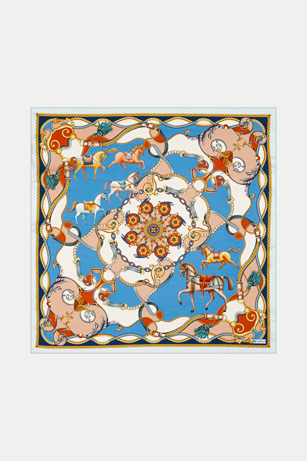 AT FİGÜRLÜ İPEK BANDANA