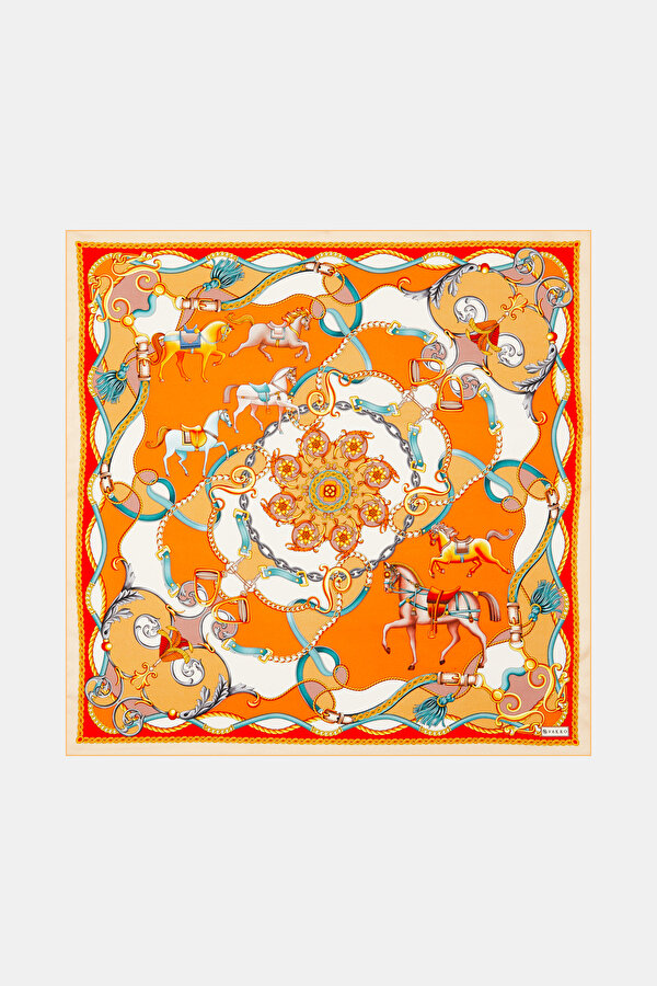 AT FİGÜRLÜ İPEK BANDANA
