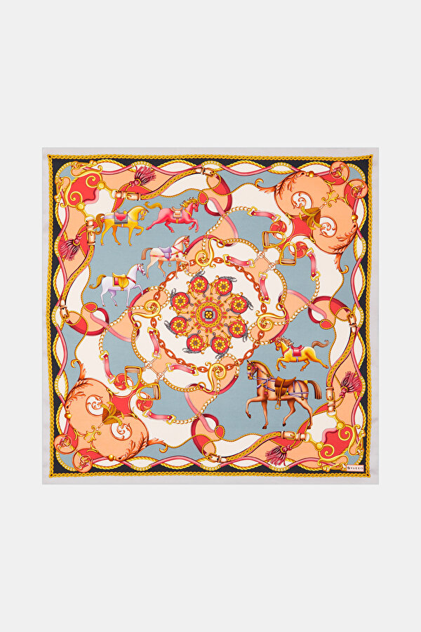 AT FİGÜRLÜ İPEK BANDANA