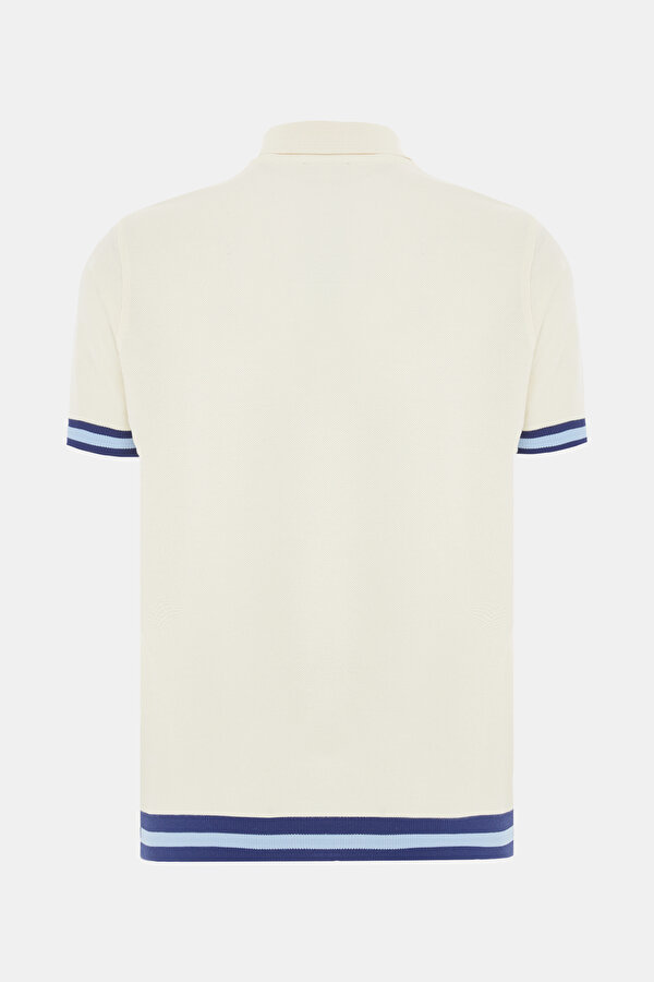 ECRU POLO NECK SHORT SLEEVE TSHIRT 2