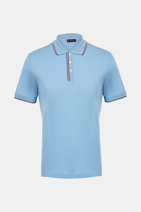BLUE POLO NECK SHORT SLEEVE TSHIRT