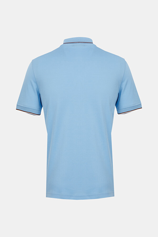 BLUE POLO NECK SHORT SLEEVE TSHIRT 2