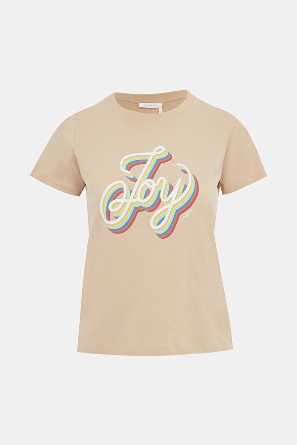 AÇIK PEMBE BASKILI T-SHIRT