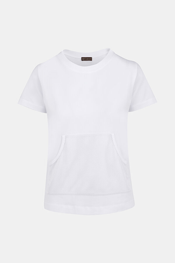 WHITE BASIC / ROUND NECKLINE SHORT SLEEVE TSHIRT