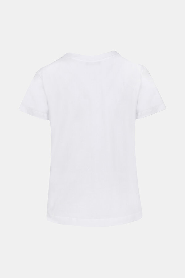 WHITE BASIC / ROUND NECKLINE SHORT SLEEVE TSHIRT 2