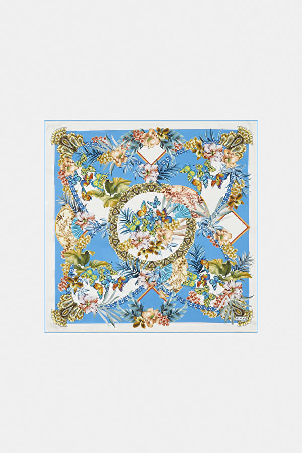 ÇİÇEK DESENLİ İPEK BANDANA
