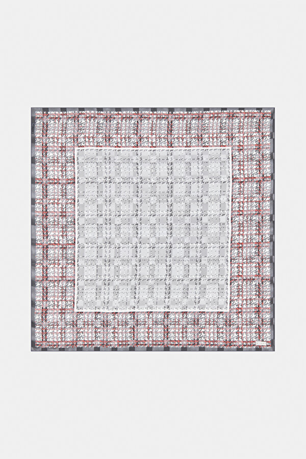 GEOMETRİK DESENLİ İPEK EŞARP