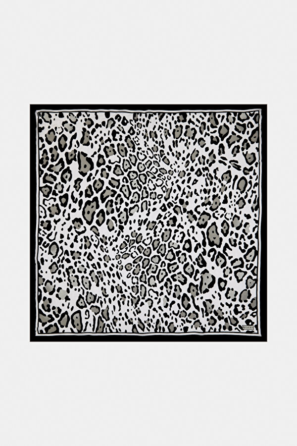 LEOPAR DESENLİ İPEK VİSKOZ EŞARP