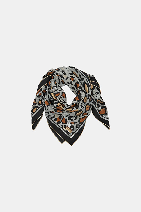 LEOPAR DESENLİ İPEK VİSKOZ EŞARP 2