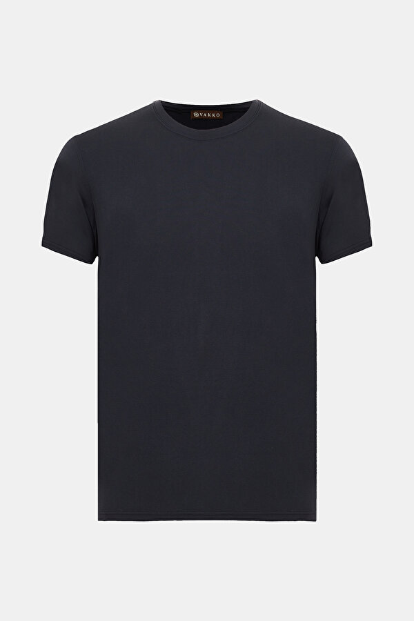 LACIVERT O YAKA KISA KOLLU T-SHIRT