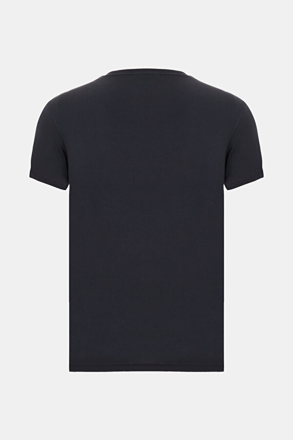 LACIVERT O YAKA KISA KOLLU T-SHIRT 2
