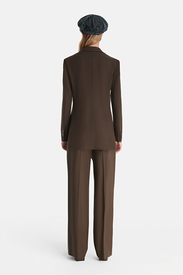 BROWN STRAIGHT CUT WOOL TROUSERS 2