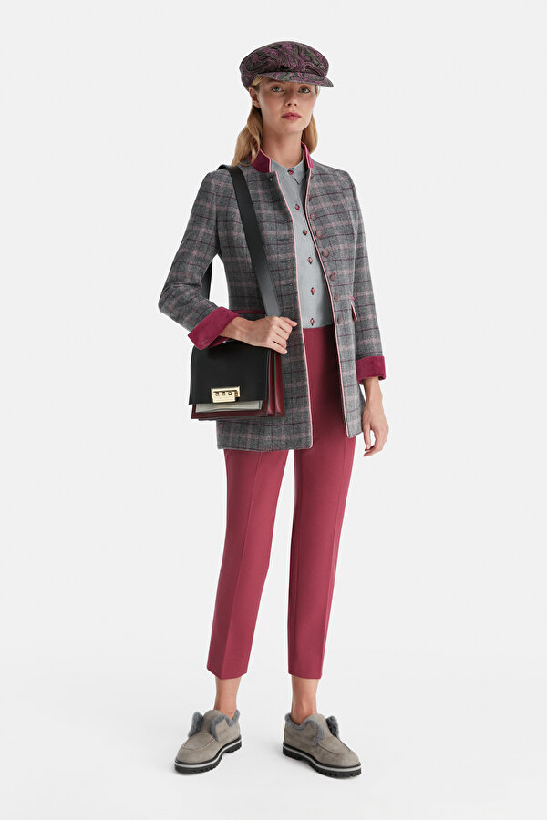 FUCHSIA BUTTONED WOOL JACKET