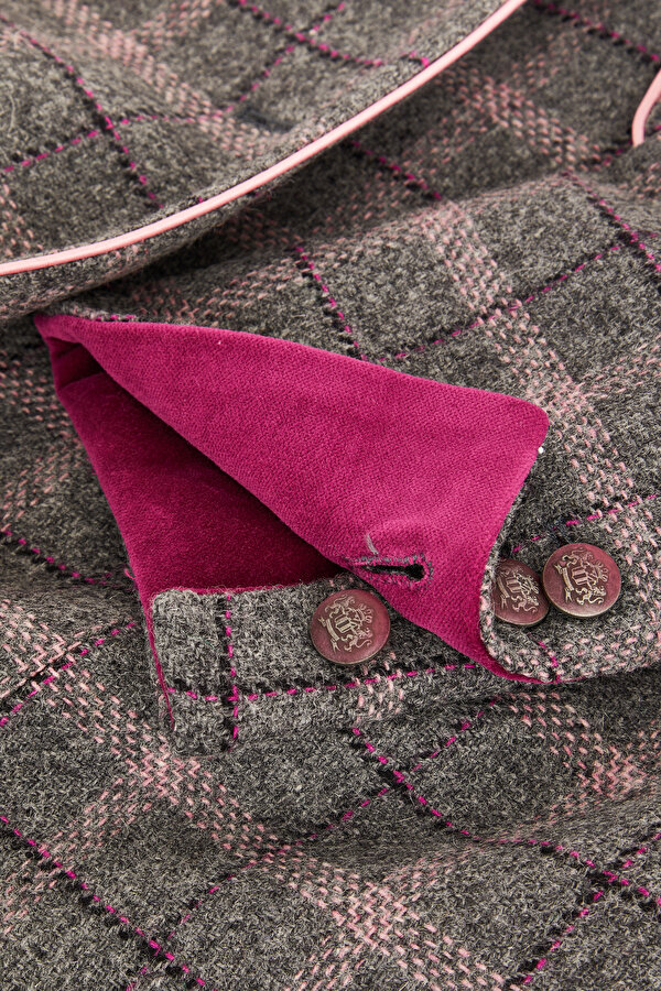 FUCHSIA BUTTONED WOOL JACKET 7