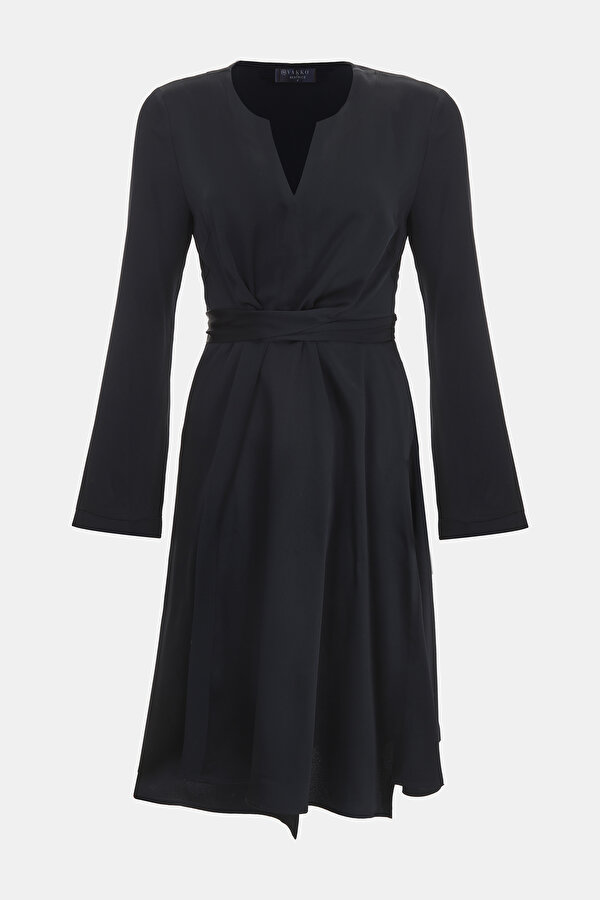 DARK NAVY BLUE BELOW THE KNEE DRESS