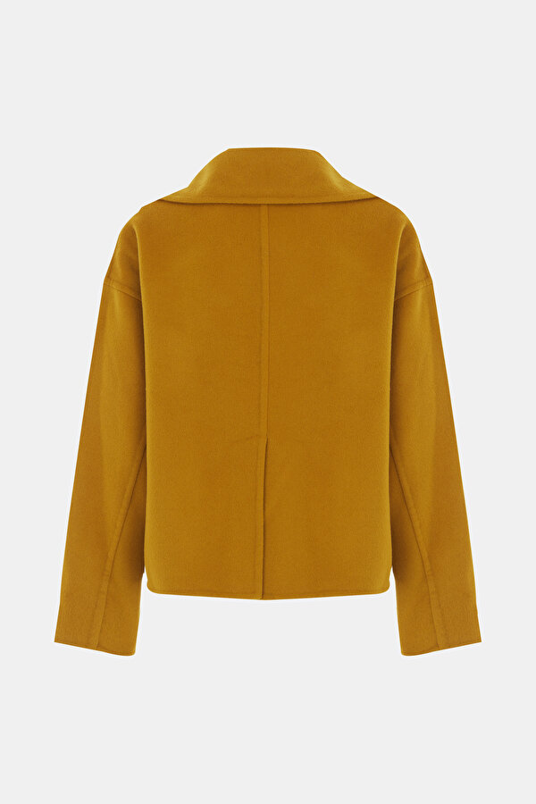 MUSTARD WOOL SHORT REEFER JACKET 2