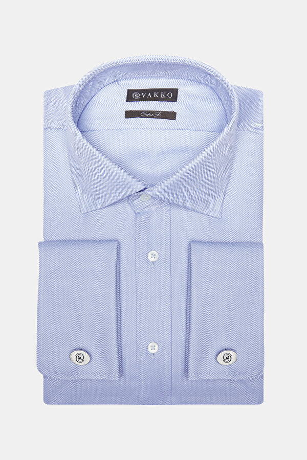 COMFORT WHITE HERRINGBONE SHIRT 2