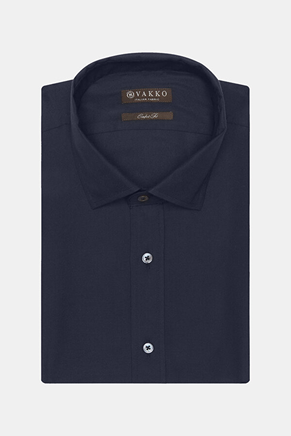 COMFORT DARK NAVY BLUE CORDED SHIRT 2