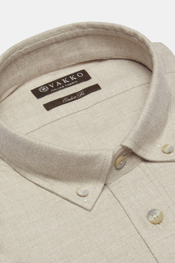 COMFORT BEIGE PLAIN FLANNEL SHIRT 6