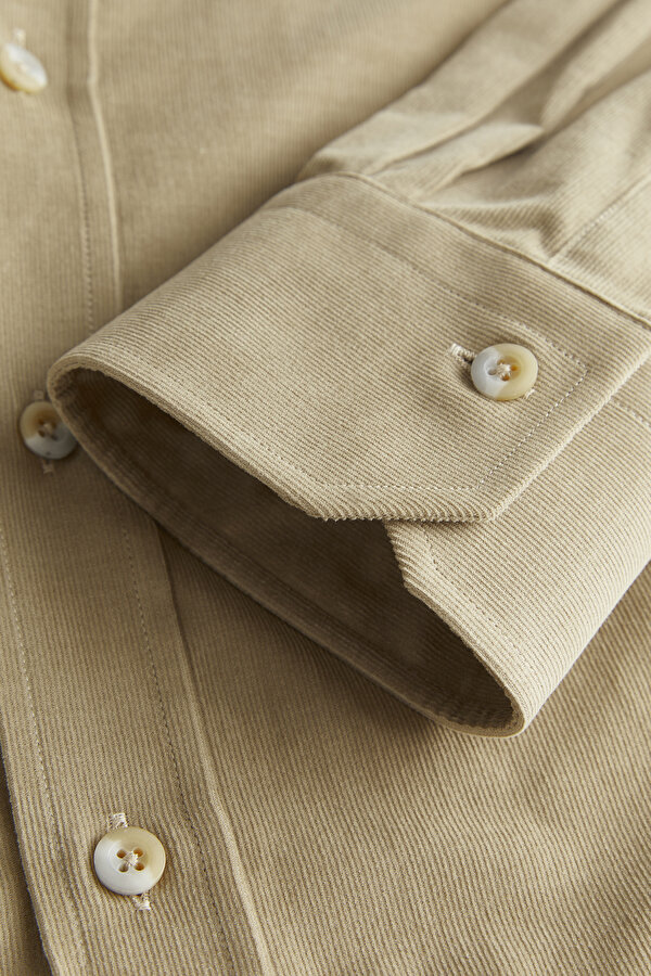 COMFORT BEIGE CORDED SHIRT 7