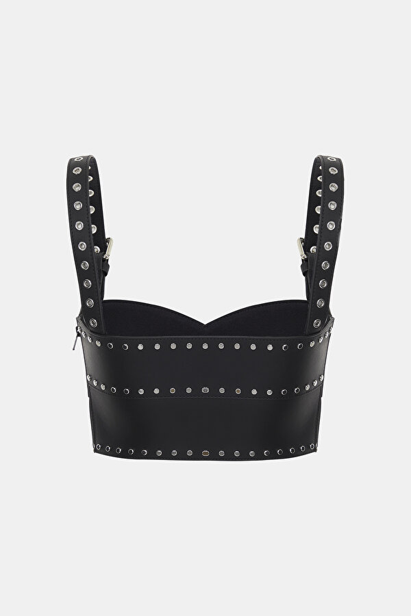 BLACK SLEEVELESS SUSPENDER BLOUSE 2