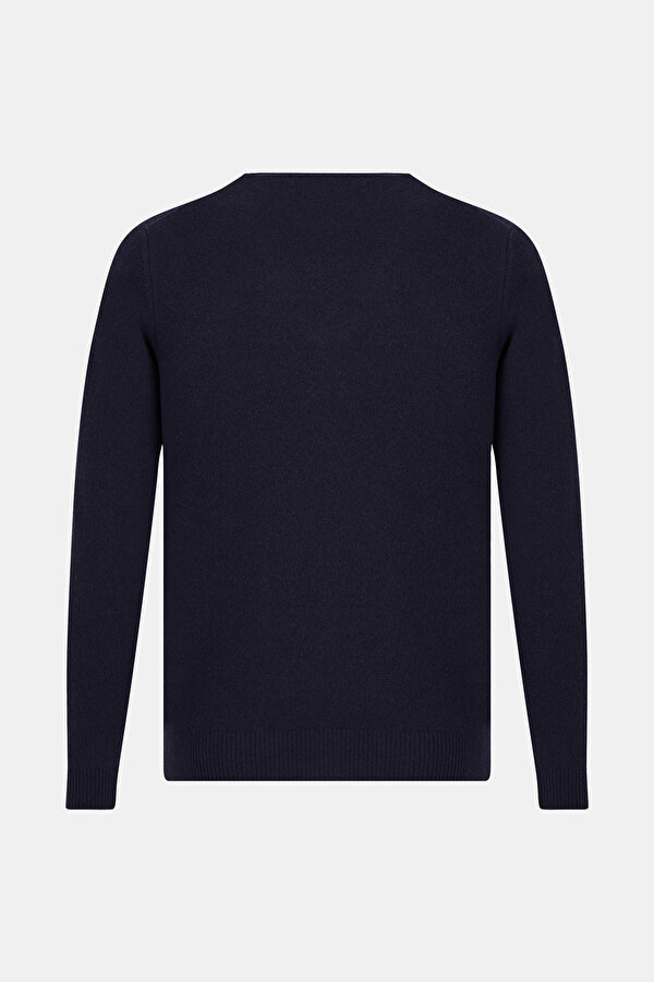 NAVY BLUE WOOL/CASHMERE TRICOT JERSEY 2