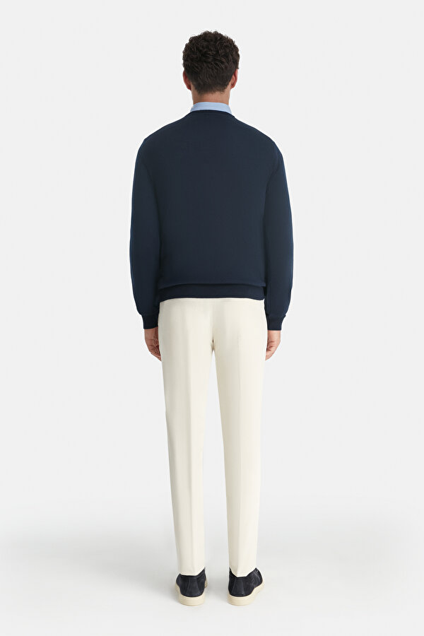NAVY BLUE WOOL TRICOT JERSEY 2