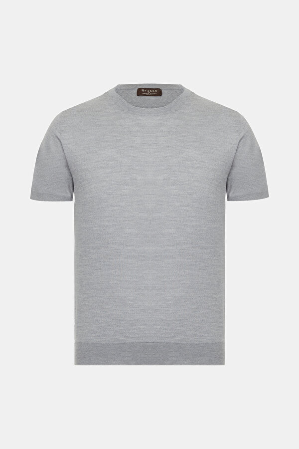 GREY WOOL/SILK TRICOT JERSEY
