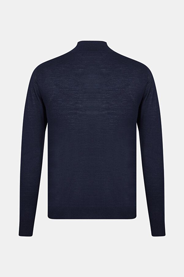 NAVY BLUE WOOL/SILK TRICOT JERSEY 2