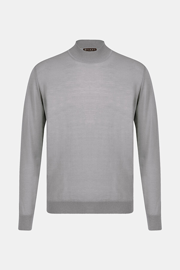 GREY WOOL/SILK TRICOT JERSEY