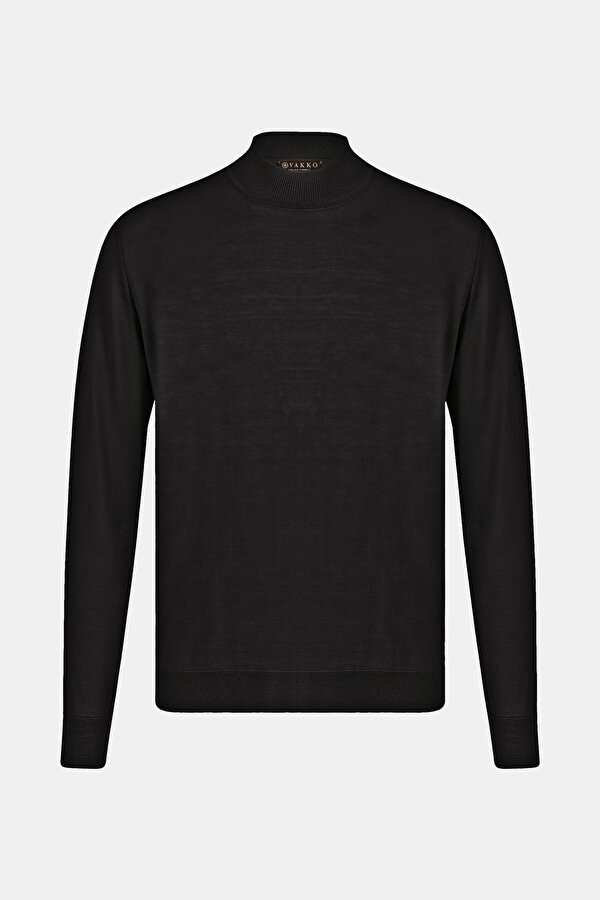 BLACK WOOL/SILK TRICOT JERSEY
